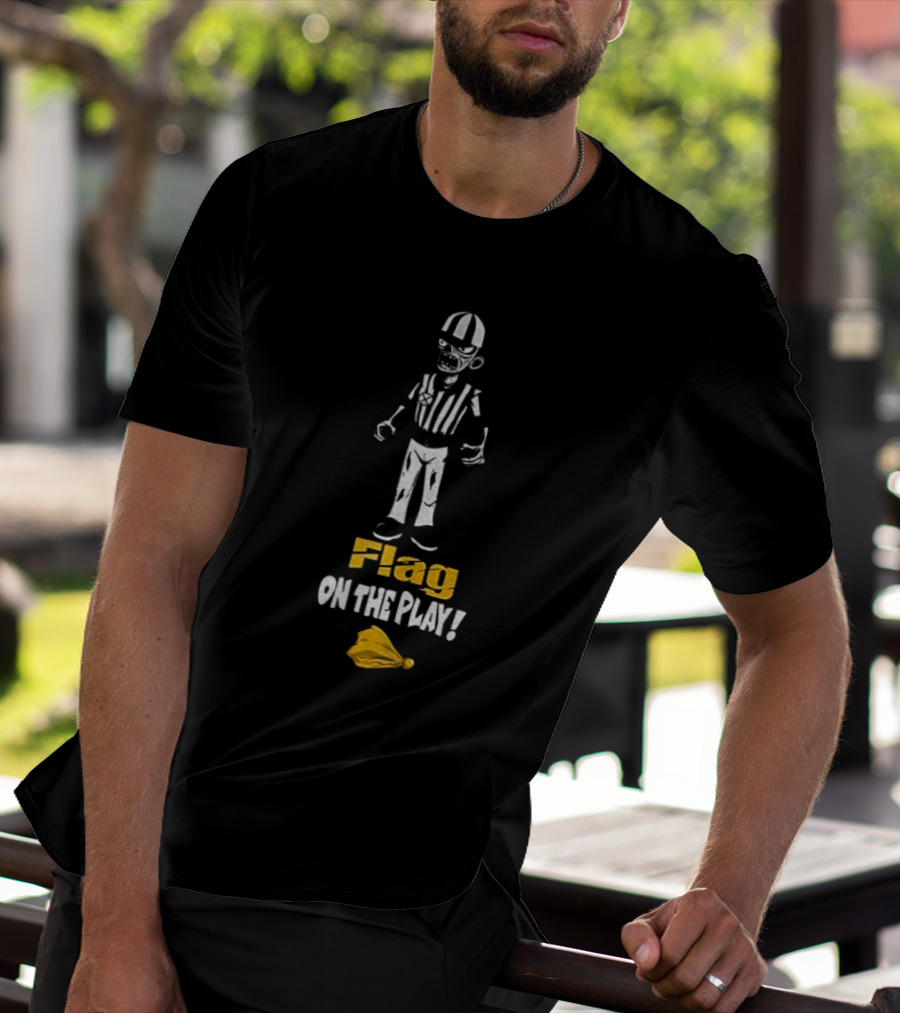 Zombie Referee Flag On The Play Halloween Humor T-Shirt