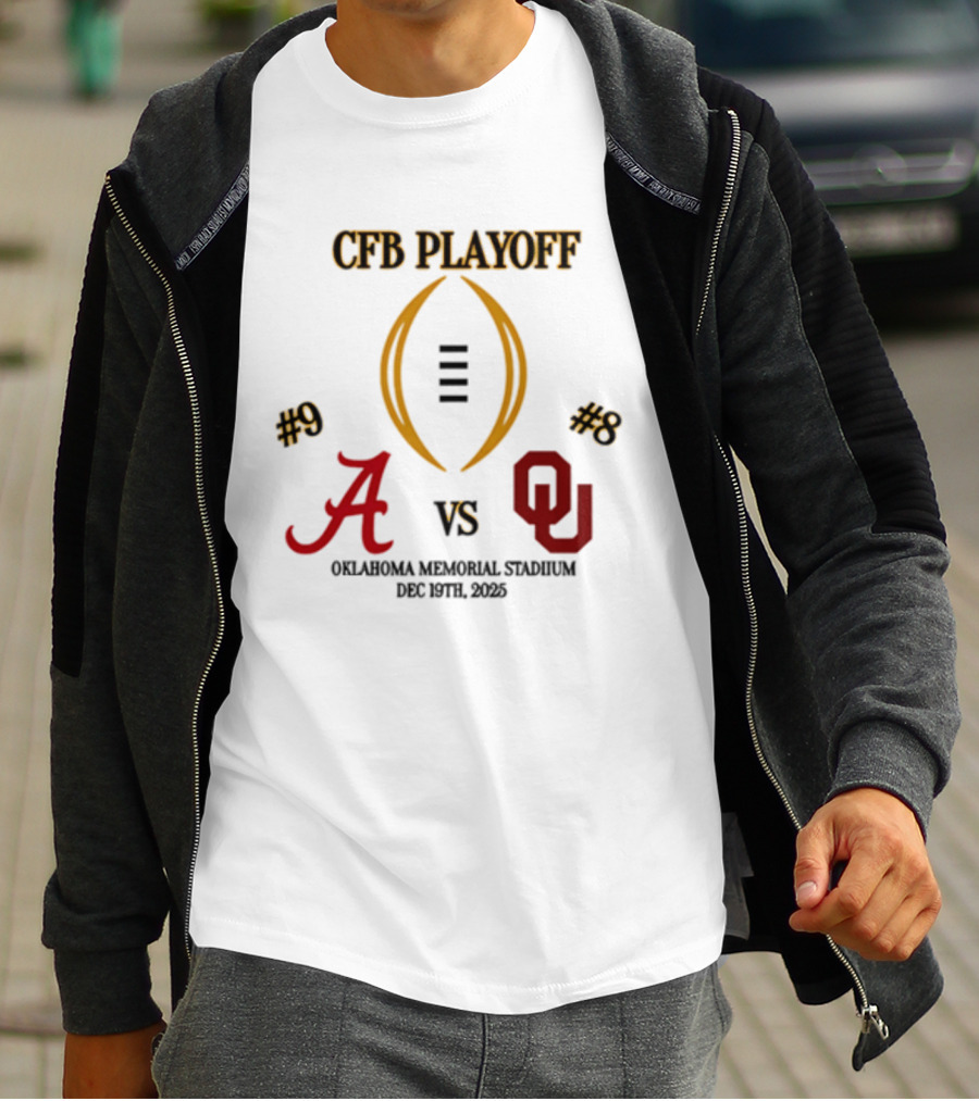 CFB Playoff Alabama Vs Oklahoma December 31 2025 Oklahoma Memorial Stadium T-Shirt