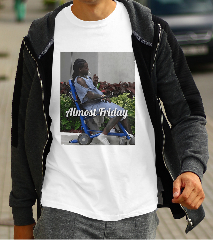 Almost Friday Offset Cigarette Wheelchair Vibes T-Shirt