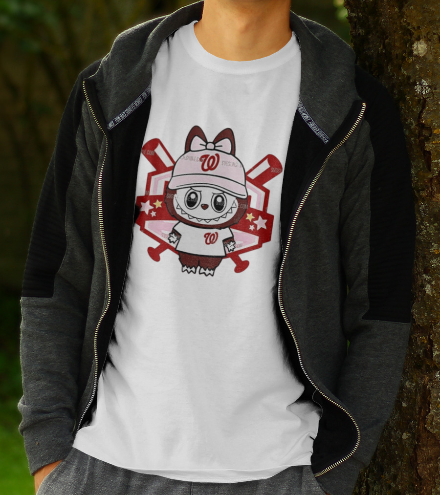 Baseball Girl Labubu Washington Nationals 2025 MLB Team Fan T-Shirt