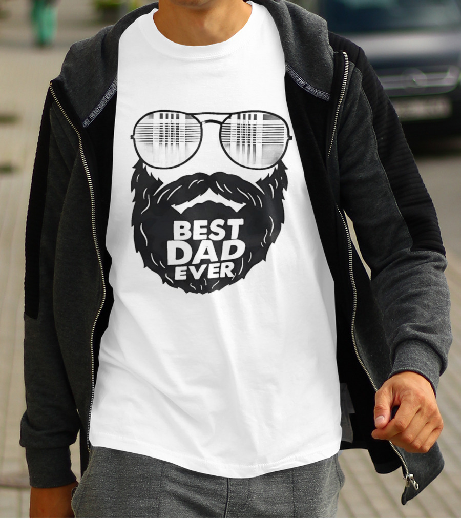 Best Dad Ever Beard Sunglasses T-Shirt