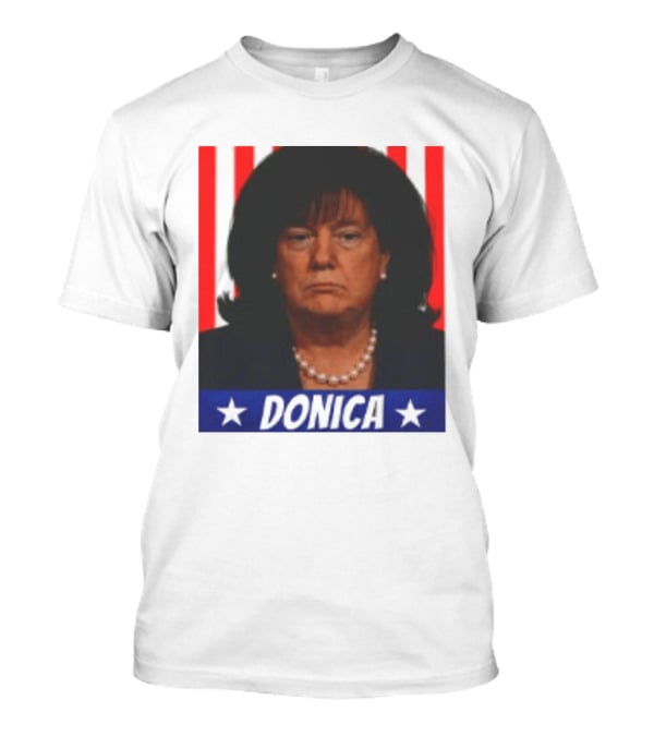 Donica Lewinsky 2025 Campaign Style Stars Red Stripes T-Shirt