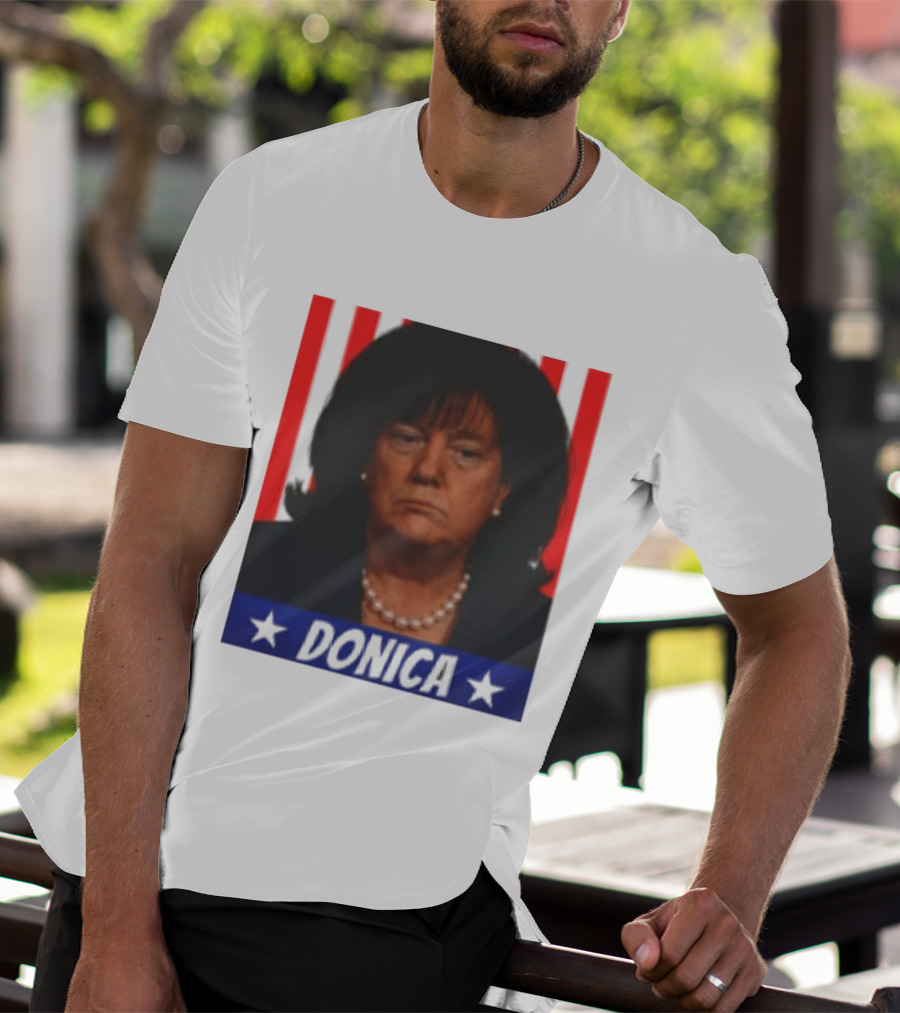 Donica Lewinsky 2025 Campaign Style Stars Red Stripes T-Shirt