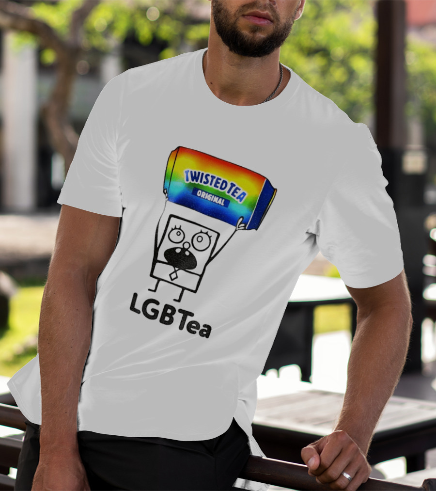 Doodlebob Holding Rainbow Twisted Tea Original LGBTea Pride LGBTQ+ T-Shirt