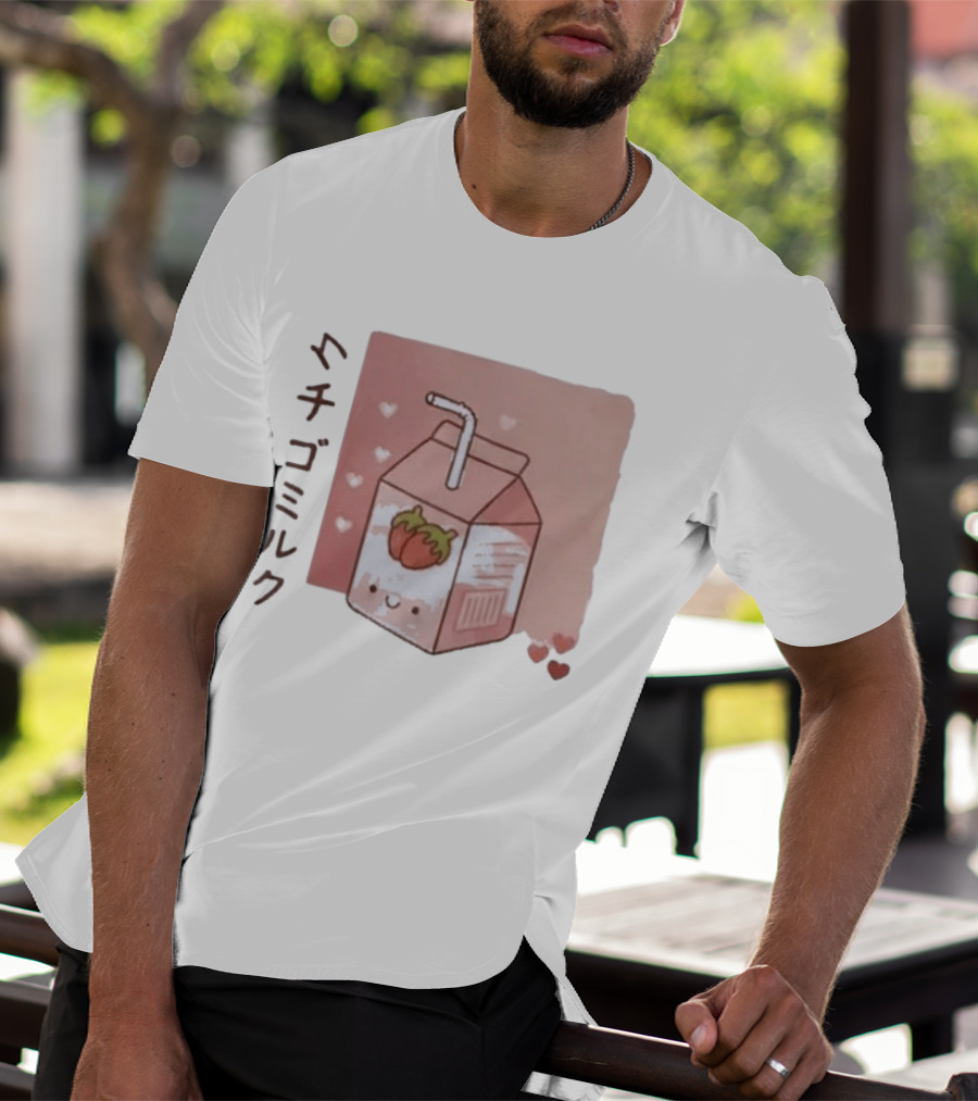 Strawberry Milk Kawaii Cartoon Fight Or Flight Lucas Reyes T-Shirt