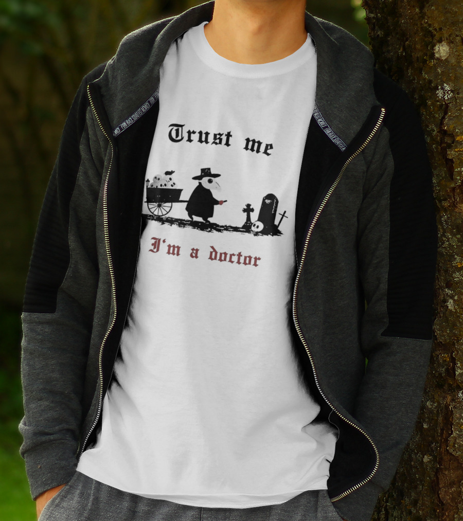 Trust Me I'm A Doctor Plague Doctor Graveyard Scene T-Shirt
