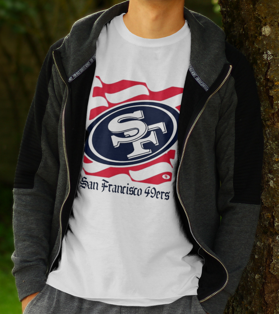 San Francisco 49ers SF Flag Heritage Wordmark T-Shirt