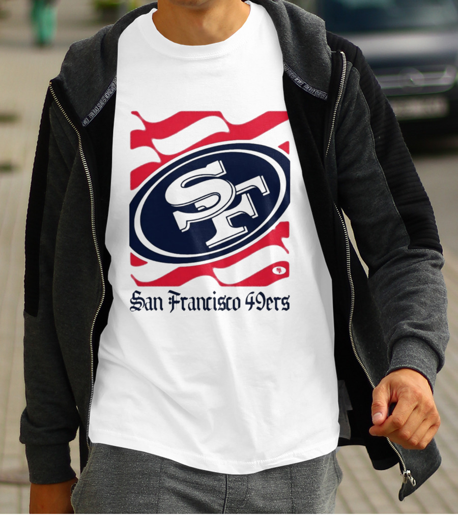 San Francisco 49ers SF Flag Heritage Wordmark T-Shirt