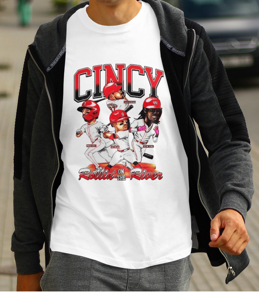 Cincy Spencer Steer Matt McLain Elly De La Cruz Tyler Stephenson Rollin' On The River T-Shirt