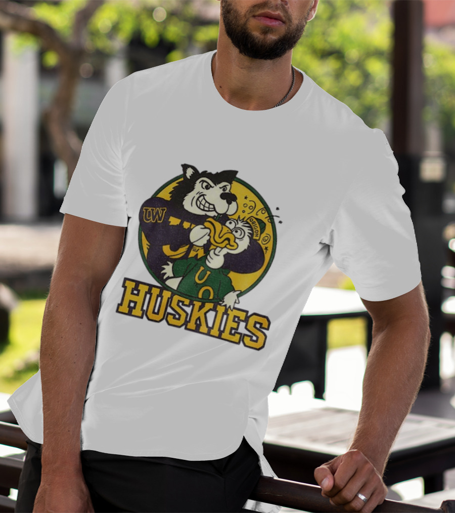 UW Huskies Vs Oregon Ducks Rivalry Football Showdown T-Shirt