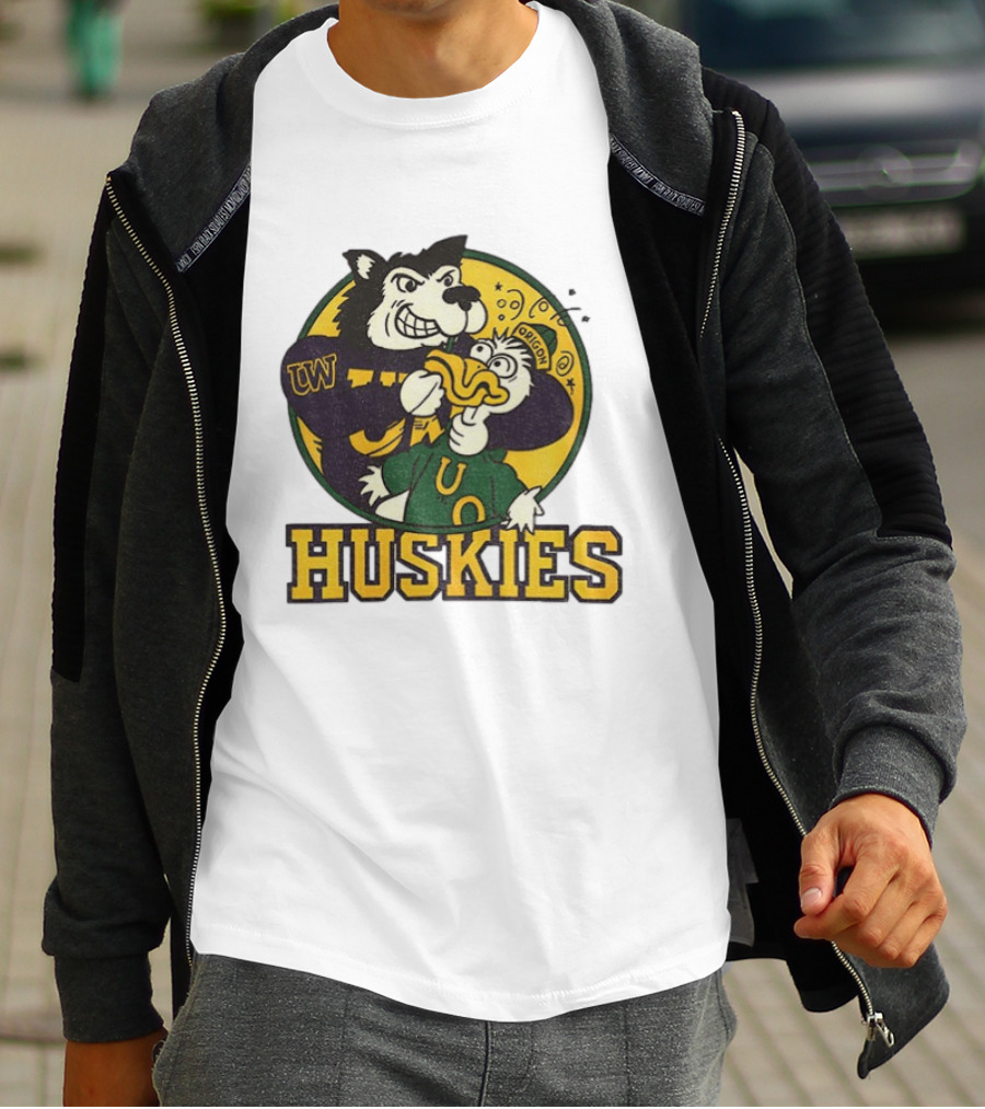 UW Huskies Vs Oregon Ducks Rivalry Football Showdown T-Shirt