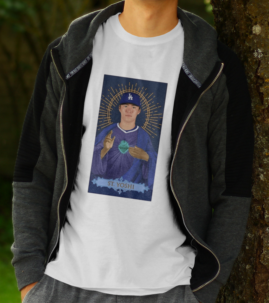 Yoshinobu Yamamoto Dodgers St. Yoshi Halo Icon MLB T-Shirt