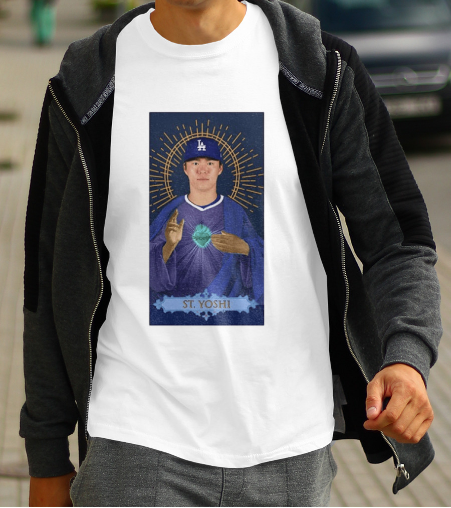 Yoshinobu Yamamoto Dodgers St. Yoshi Halo Icon MLB T-Shirt