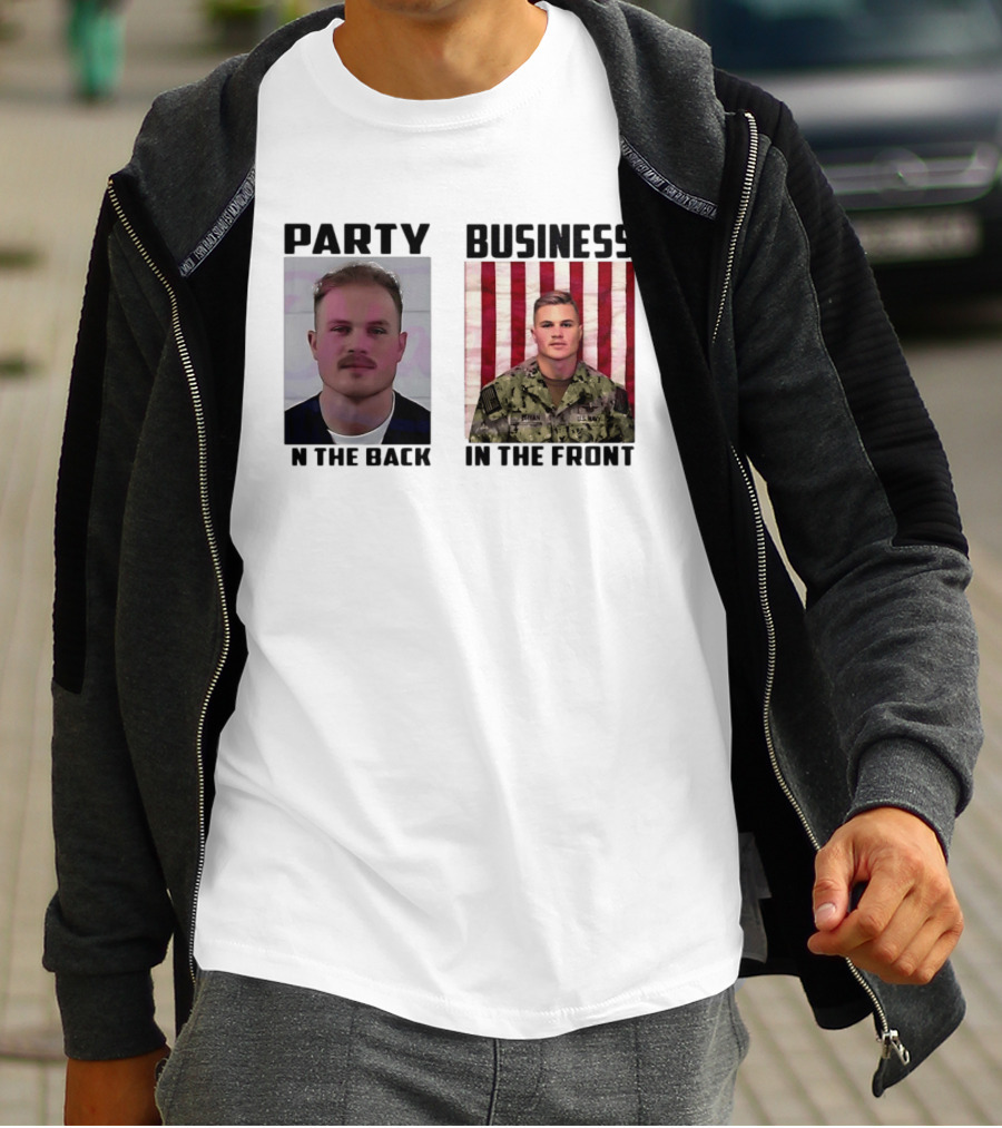 Party In The Back Business In The Front Zach Bryan U.S. Navy T-Shirt