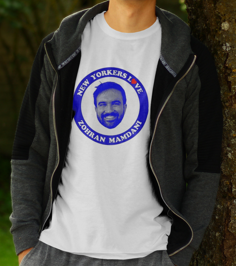 New Yorkers Love Zohran Mamdani Big Head Circular T-Shirt