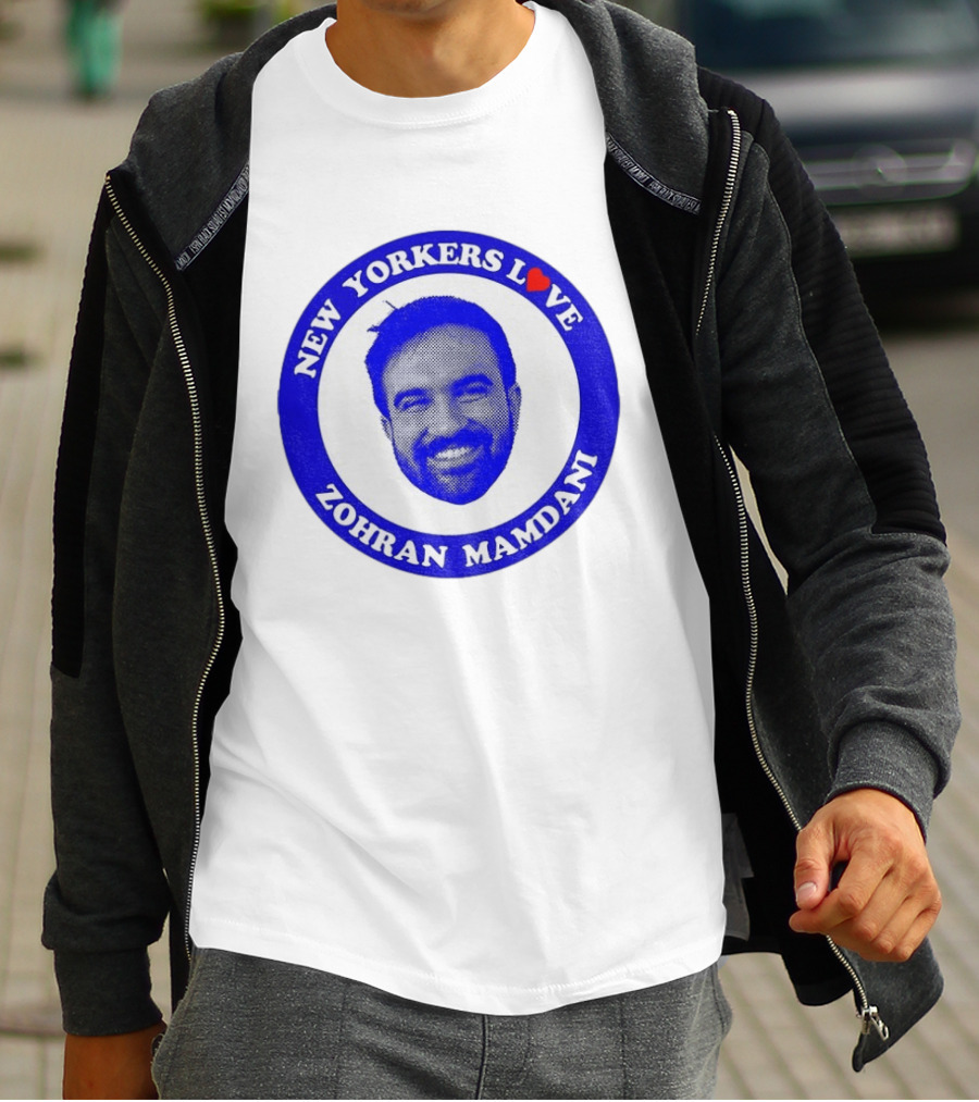 New Yorkers Love Zohran Mamdani Big Head Circular T-Shirt