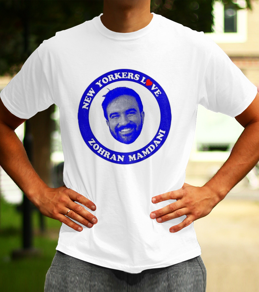 New Yorkers Love Zohran Mamdani Big Head Circular T-Shirt