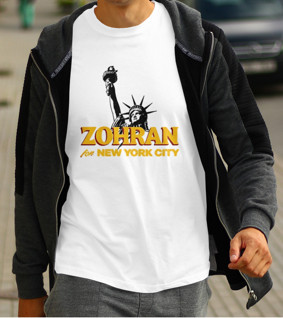 Zohran And Statue Of Liberty New York City Showdown T-Shirt
