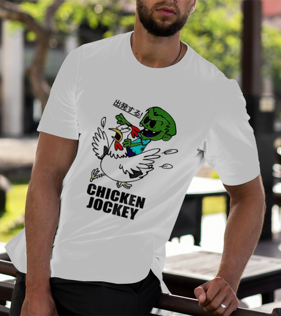 Zombie Chicken Jockey Exclamation Anime T-Shirt