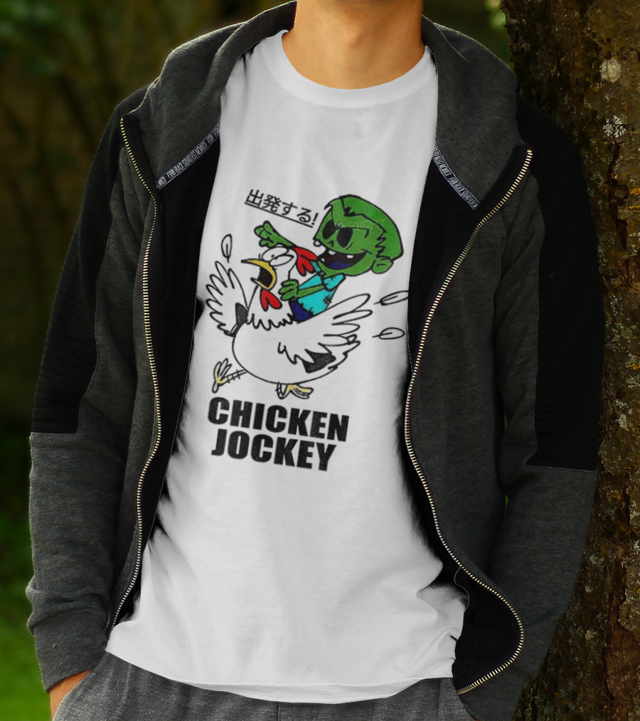 Zombie Chicken Jockey Exclamation Anime T-Shirt