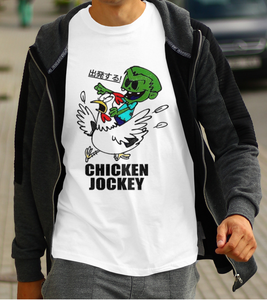 Zombie Chicken Jockey Exclamation Anime T-Shirt