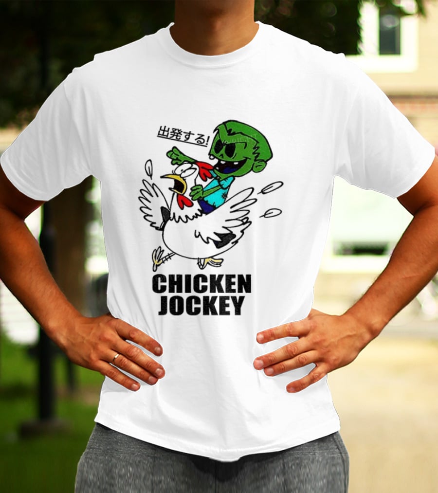 Zombie Chicken Jockey Exclamation Anime T-Shirt