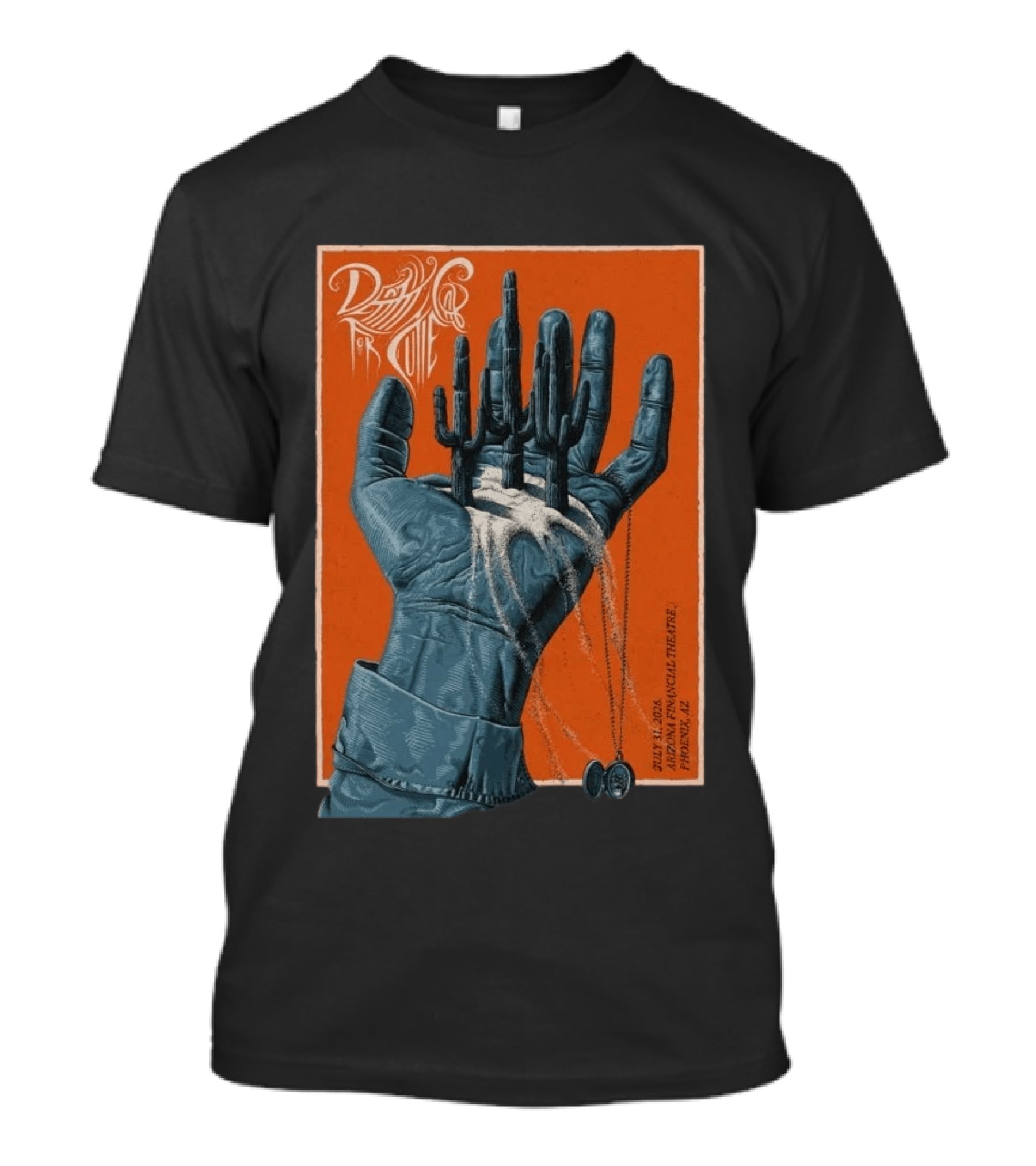 Death Cab For Cutie July 31 2026 Arizona Financial Theatre Phoenix AZ Cactus Hand T-Shirt