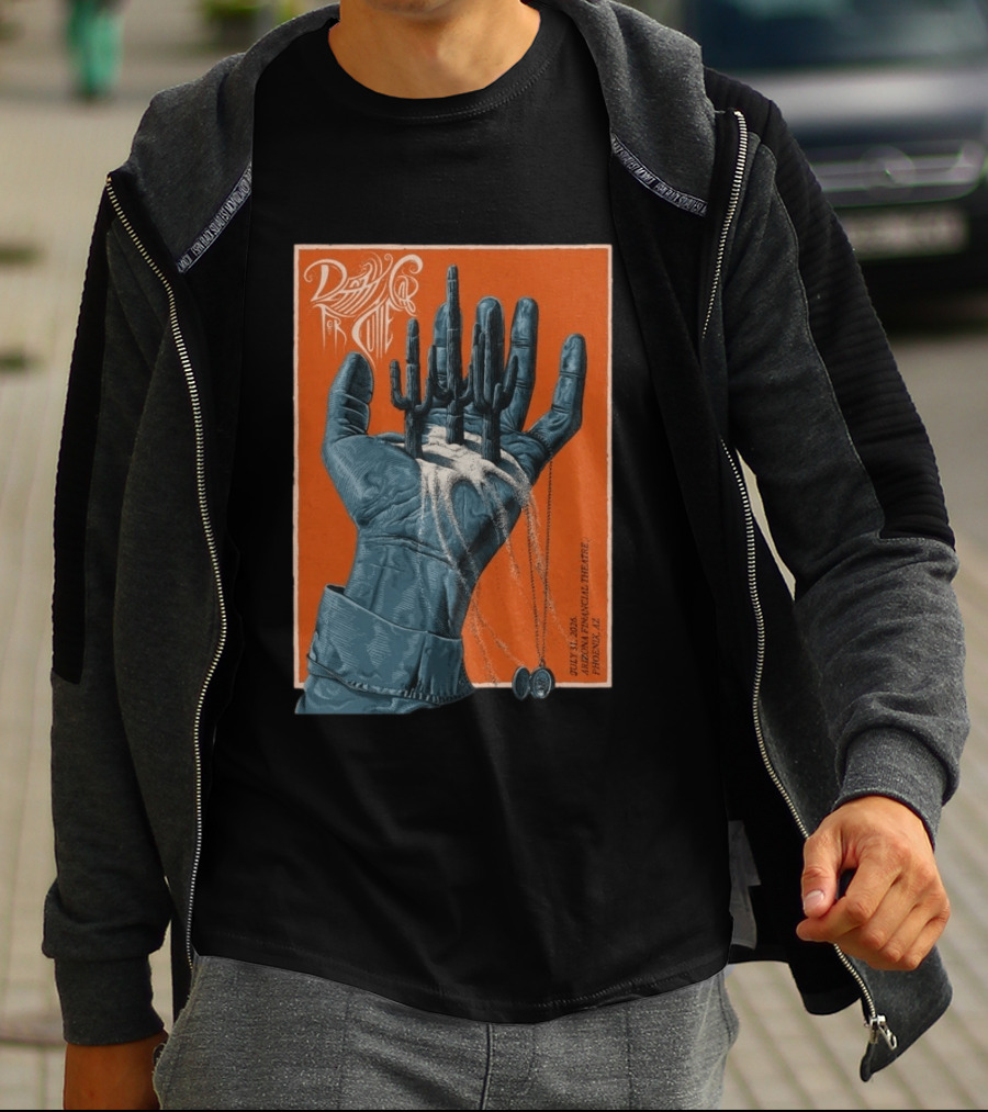 Death Cab For Cutie July 31 2026 Arizona Financial Theatre Phoenix AZ Cactus Hand T-Shirt