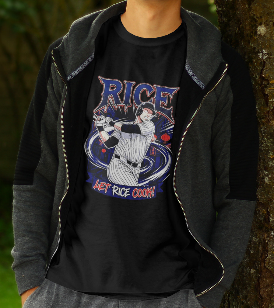 Rice Let Rice Cook New York Yankees Baseball Cartoon T-Shirt