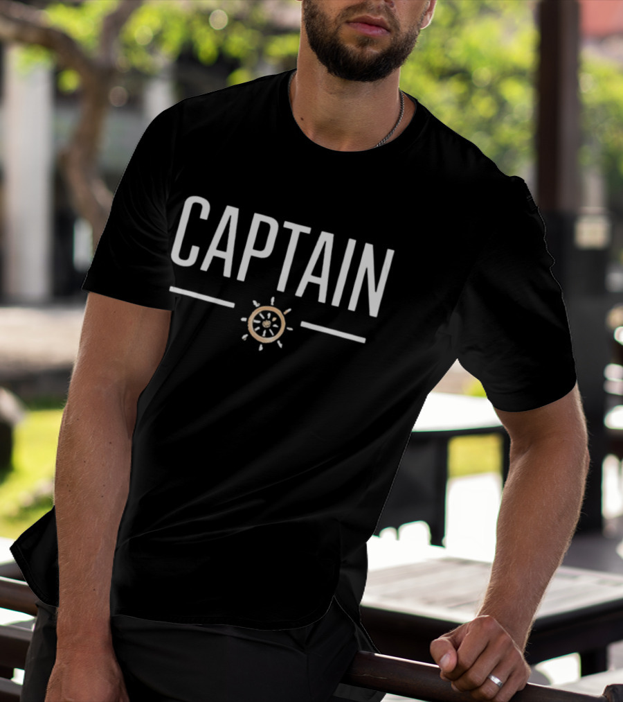 Captain Nautical Ship Wheel T-Shirt