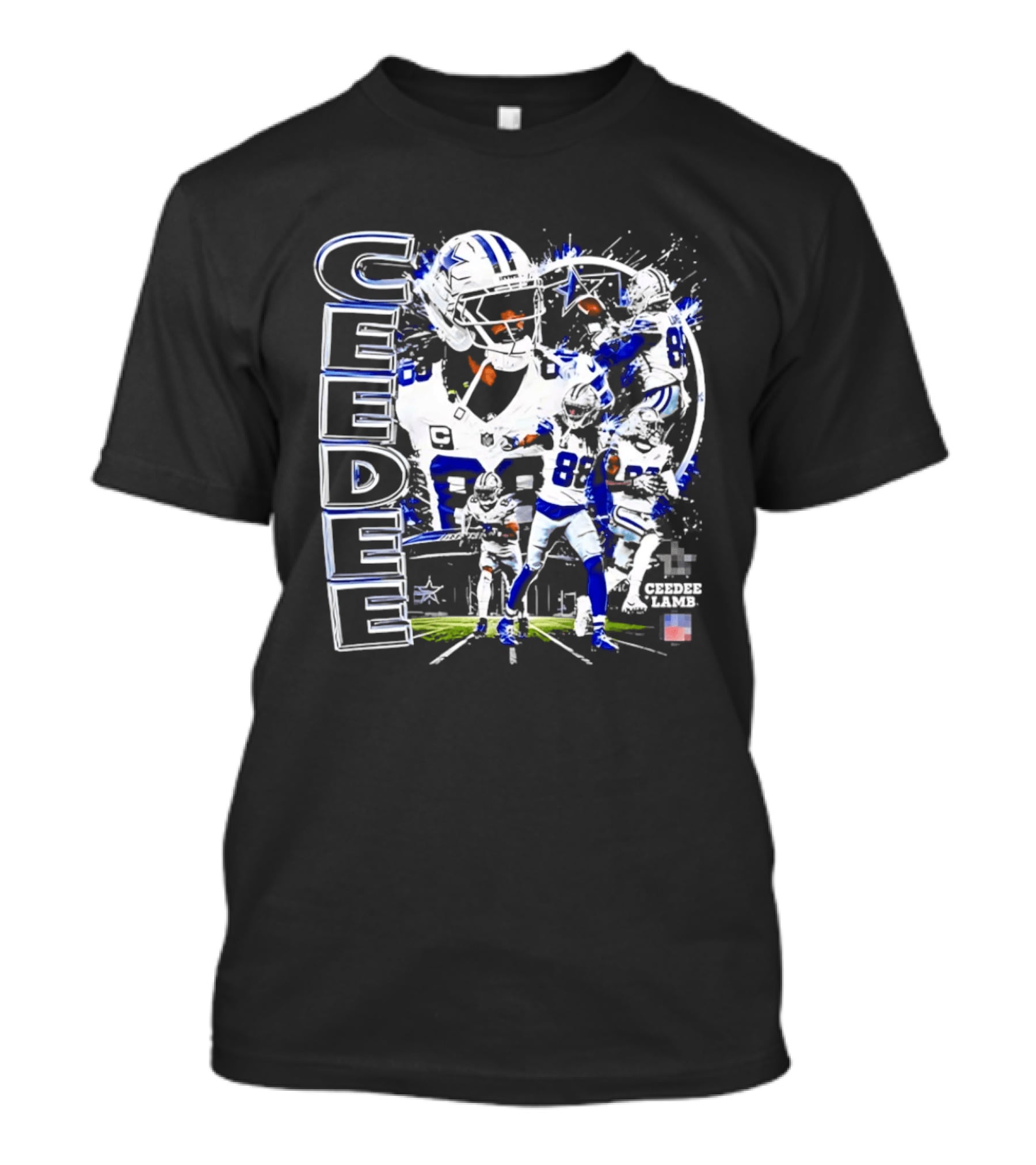 CeeDee Lamb No 88 Dallas Cowboys Collage Player Action T-Shirt