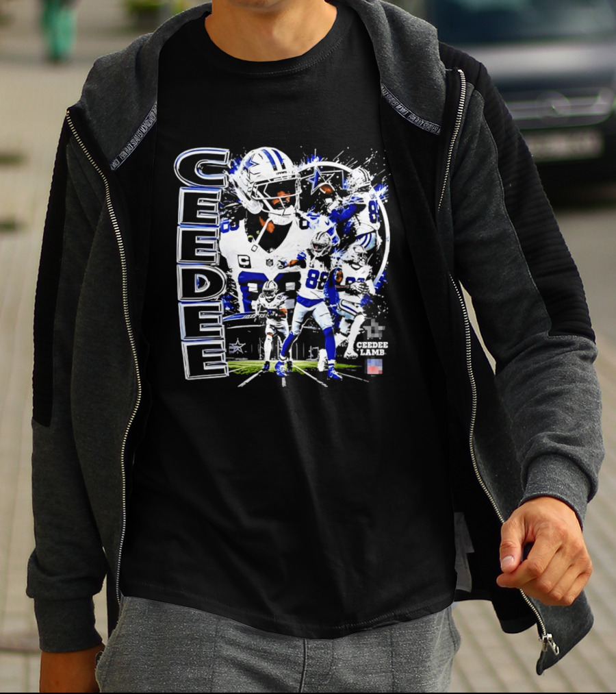 CeeDee Lamb No 88 Dallas Cowboys Collage Player Action T-Shirt