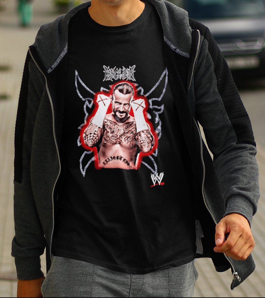 Ken Carson CM Punk WWE Logo Tattooed MMA Fighter T-Shirt