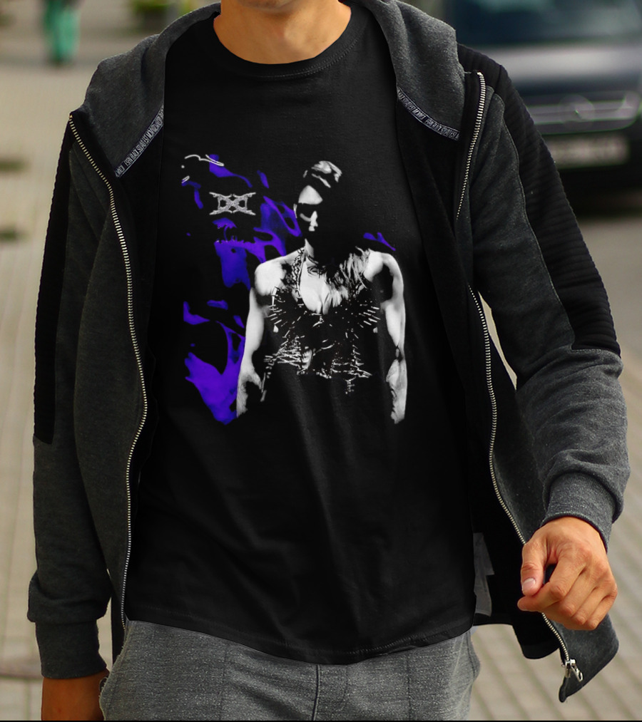 Ken Carson Rhea Ripley WWE Spiked Outfit Collage With Abstract Purple Accents T-Shirt