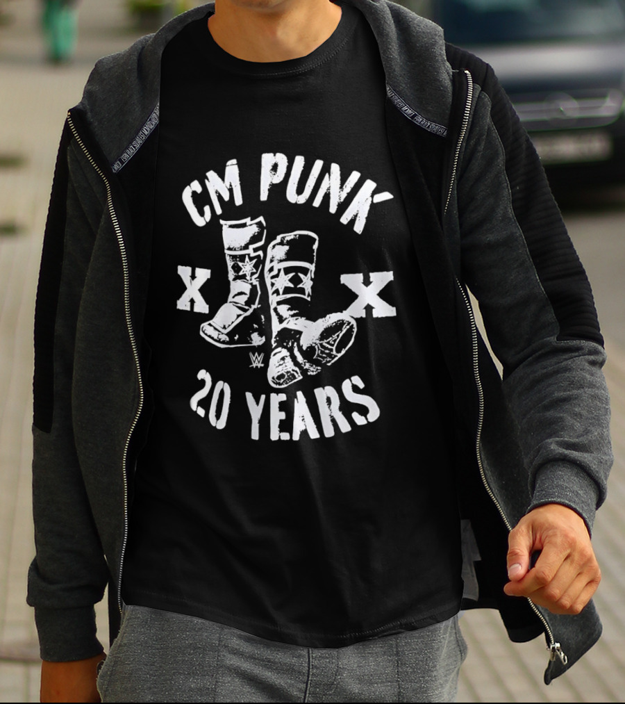 CM Punk 20 Years WWE Boots XX T-Shirt