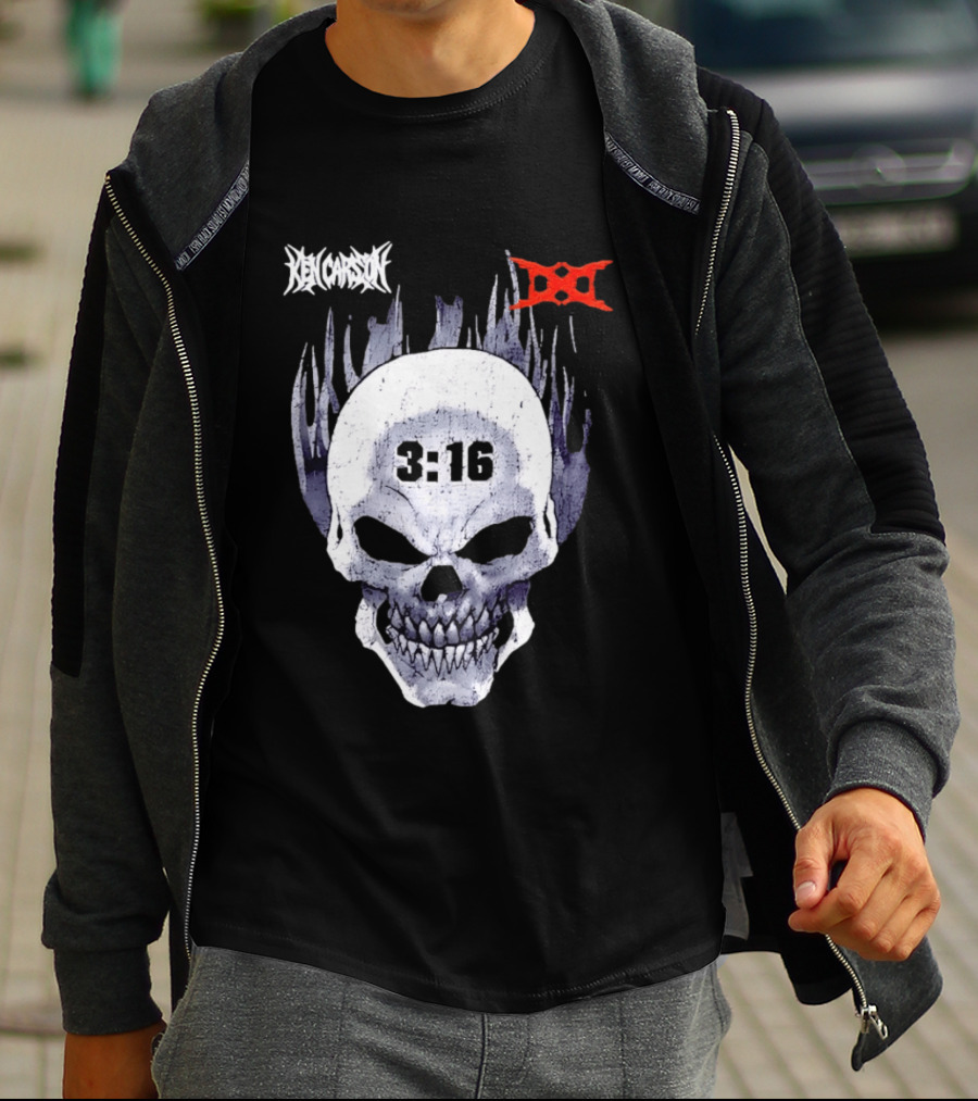 Ken Carson 3:16 Skull Stone Cold Steve Austin WWE T-Shirt