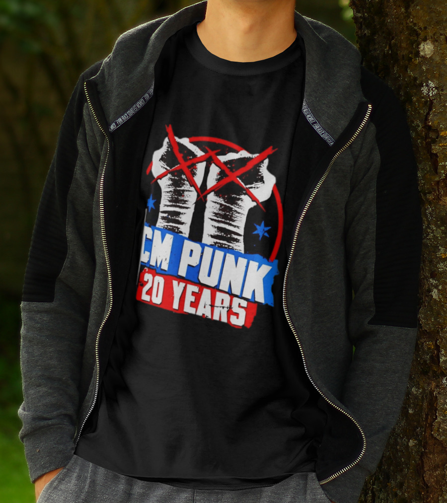 CM Punk 20 Years WWE Fists T-Shirt