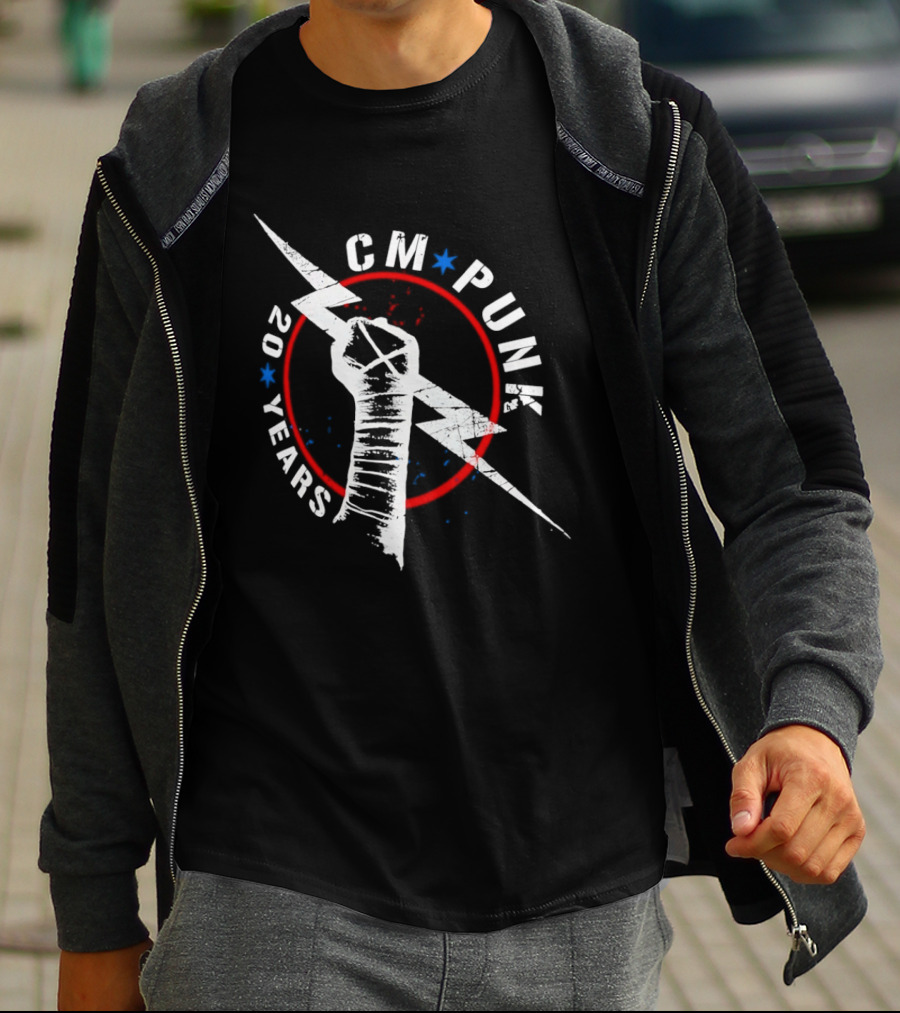 CM Punk 20 Years Lightning Fist WWE T-Shirt