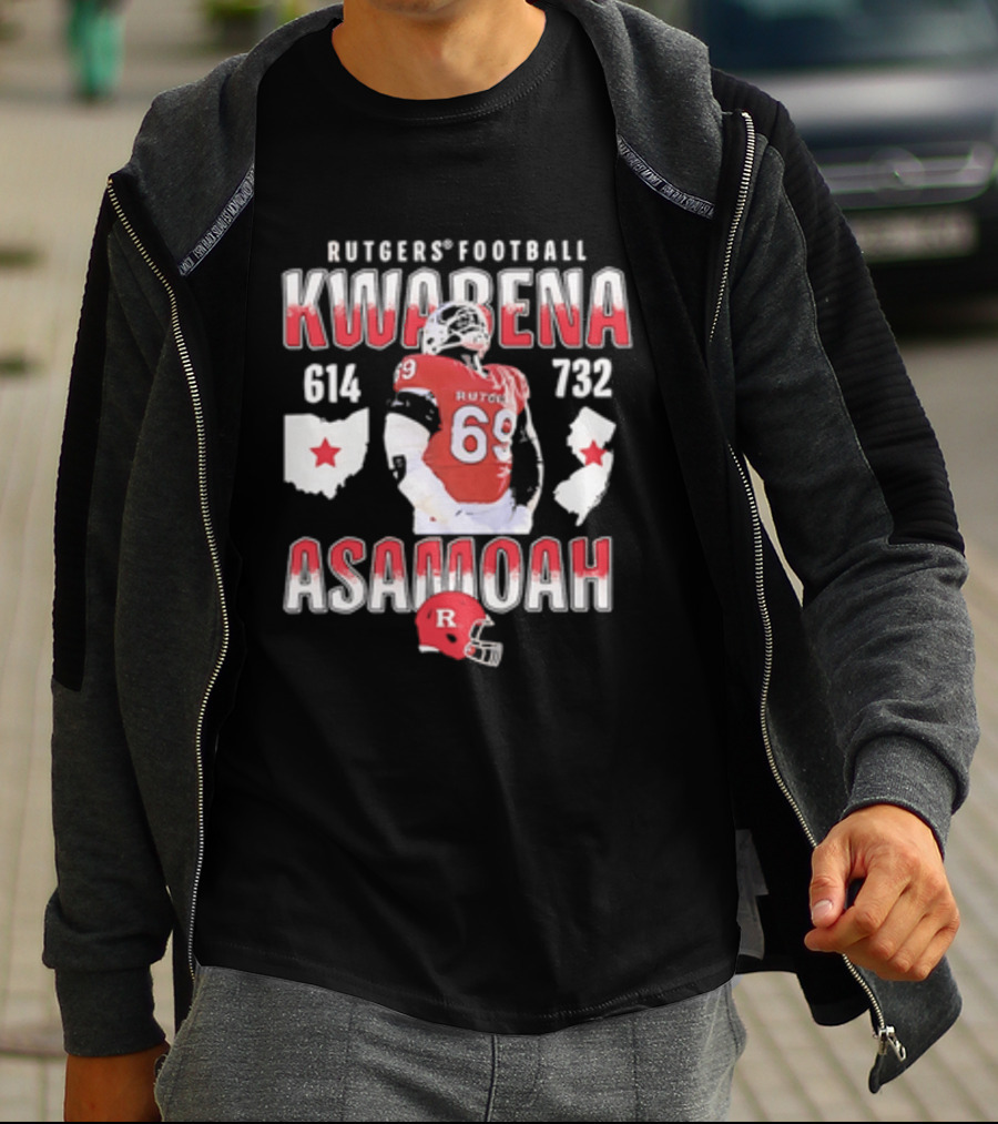 Kwabena Asamoah Rutgers Football 69 Ohio New Jersey 614 732 T-Shirt