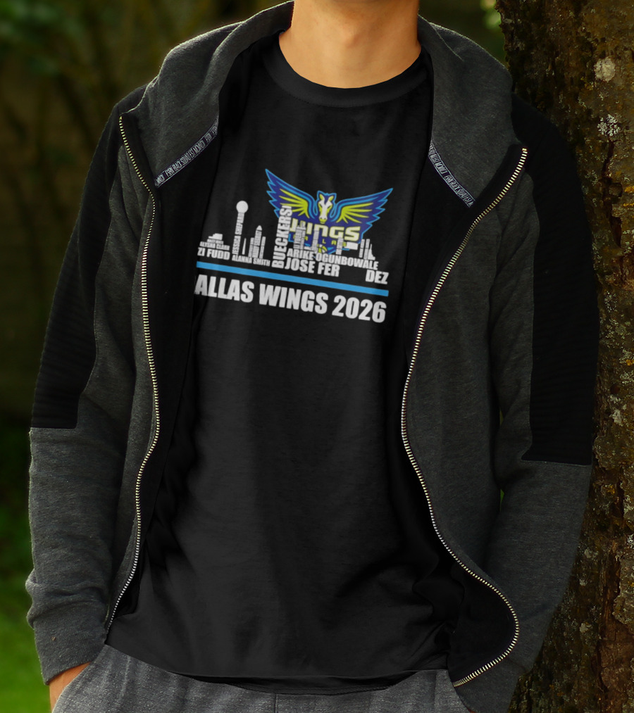 Dallas Wings 2026 Arike Ogunbowale Skyline Azzi Fudd Aerial Powers Jessica Shepard Ileana Rupert T-Shirt