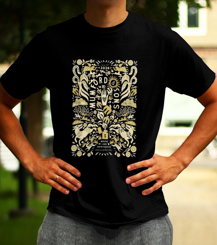 Mumford And Sons Prizefighter Tour Mystic Lake Amphitheater Minneapolis MN July 31 2026 T-Shirt