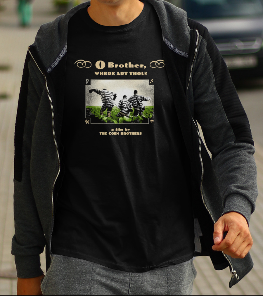 O Brother Where Art Thou A Film By The Coen Brothers With Iconic Striped Prisoners Scene T-Shirt
