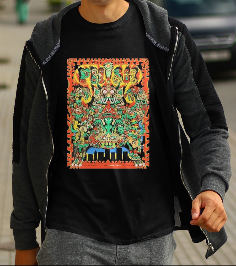 Phish Fenway Park Boston July 31 August 1 2026 Colorful Monster T-Shirt