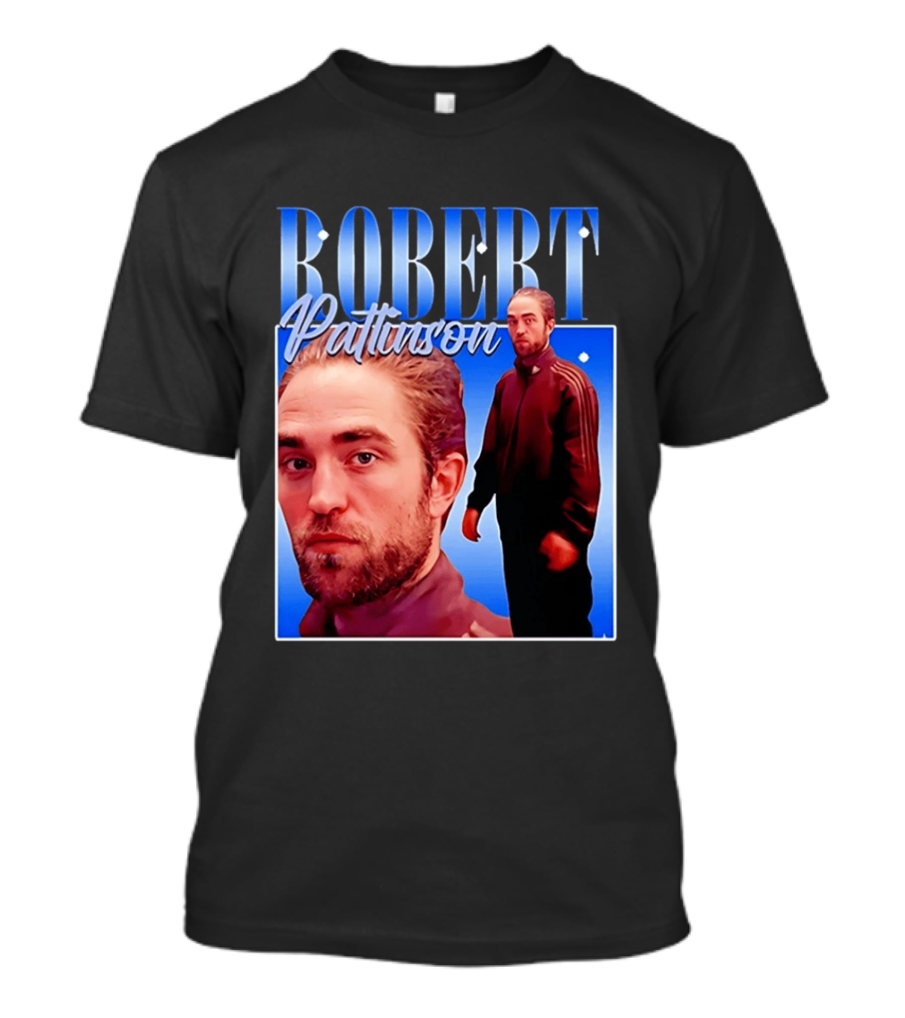Robert Pattinson Standing Meme Blue Adidas Tracksuit T-Shirt