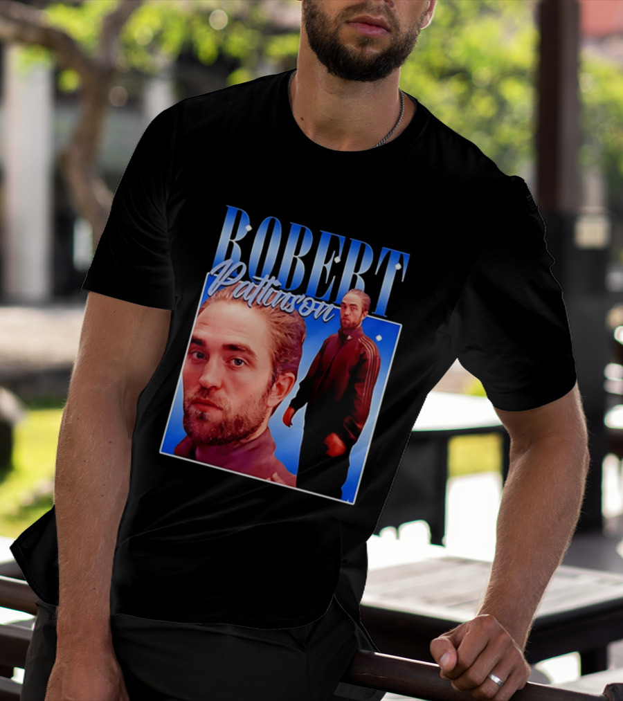 Robert Pattinson Standing Meme Blue Adidas Tracksuit T-Shirt