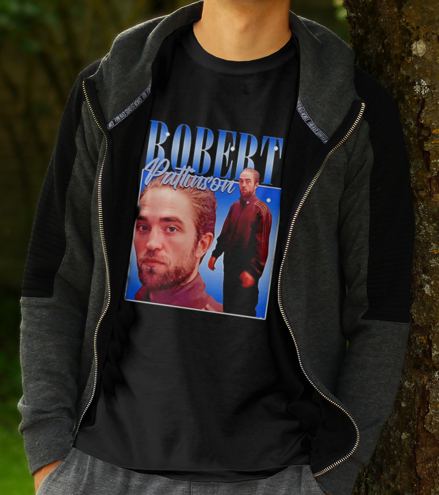 Robert Pattinson Standing Meme Blue Adidas Tracksuit T-Shirt