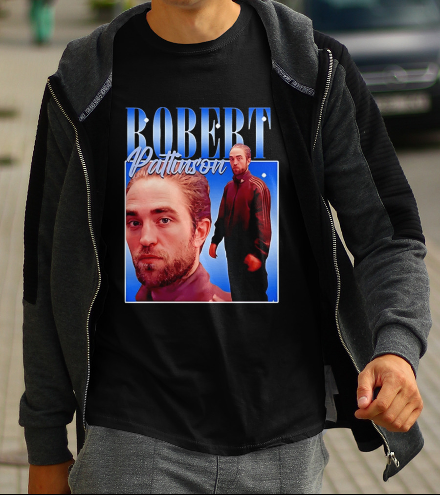 Robert Pattinson Standing Meme Blue Adidas Tracksuit T-Shirt