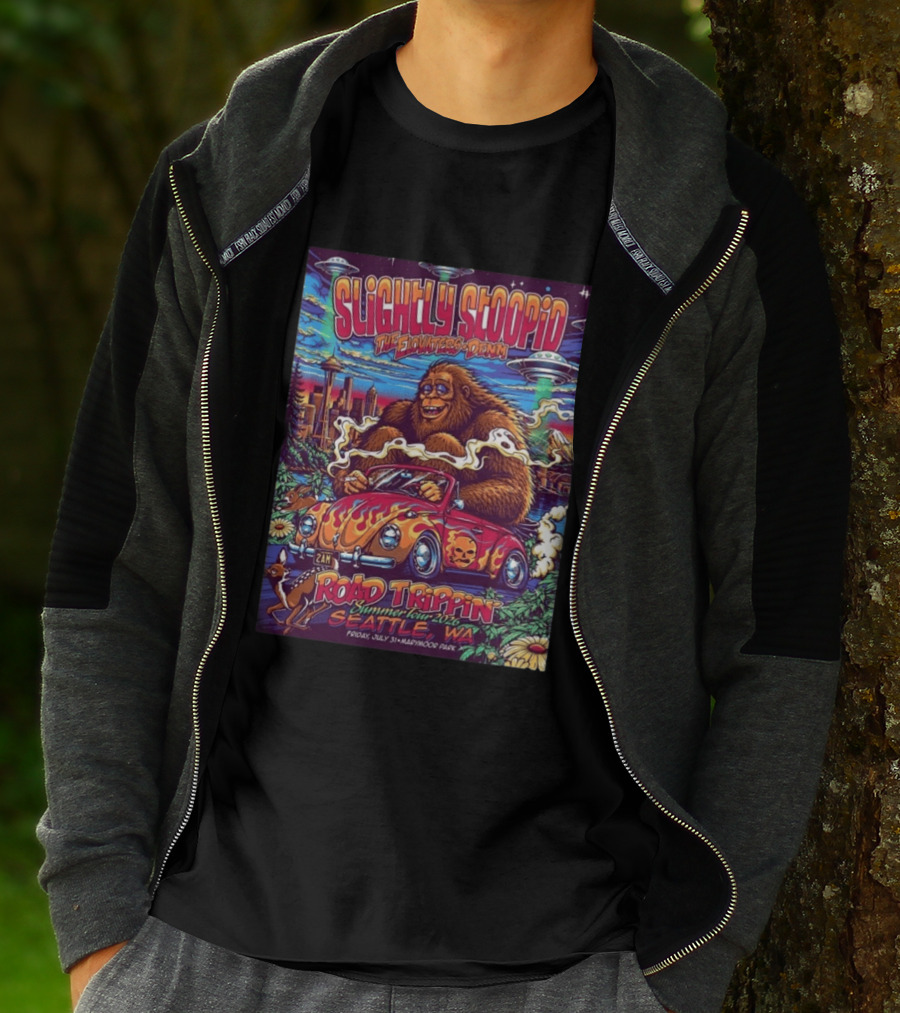 Slightly Stoopid Road Trippin Summer Tour 2026 Seattle WA July 31 Marymoor Park T-Shirt