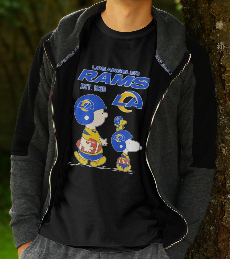 Snoopy Charlie Brown Los Angeles Rams 1936 Football Team LA T-Shirt