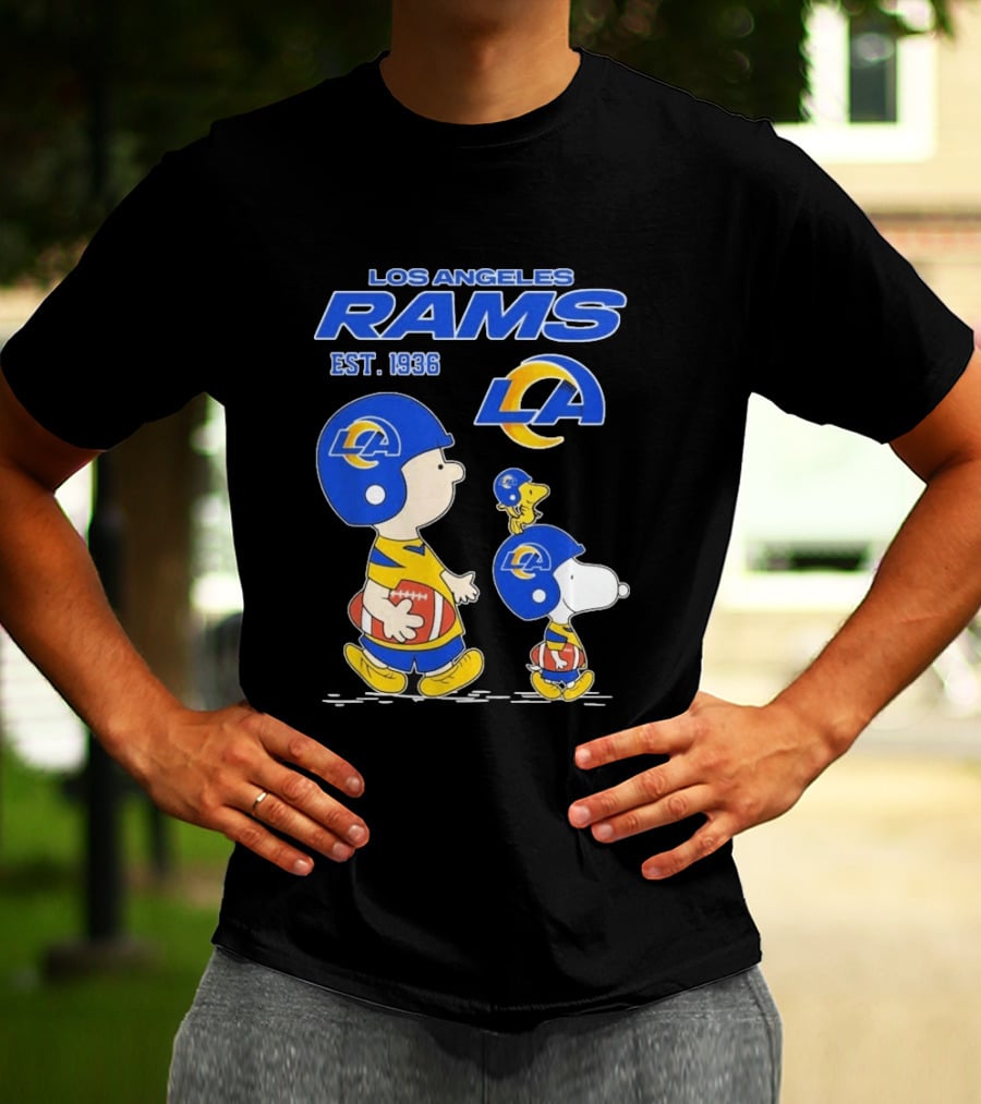Snoopy Charlie Brown Los Angeles Rams 1936 Football Team LA T-Shirt